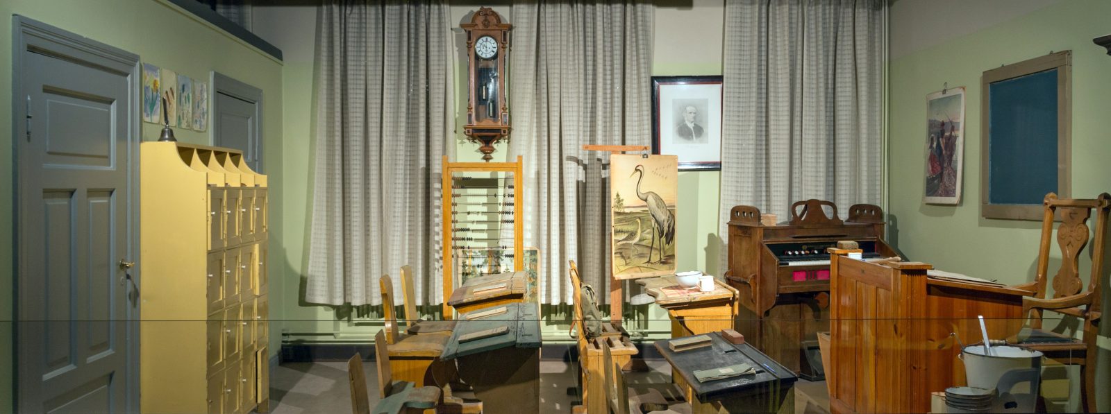 Vanha koululuokka museossa.