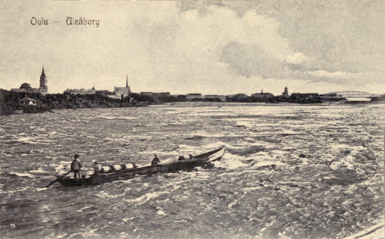 Tervavene kosken kuohuissa.