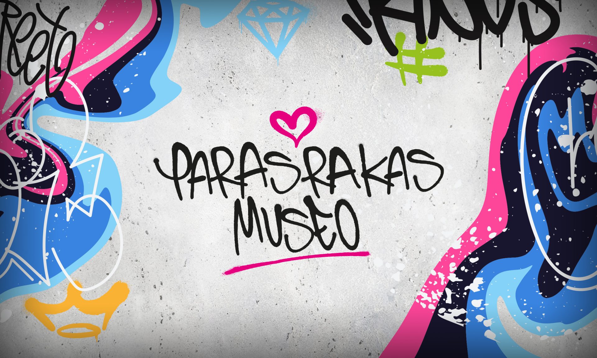 Paras Rakas Museo -tunnus graffitiseinällä